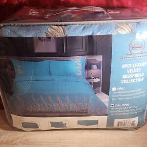 Papaya Teal Velvet Comforter Set